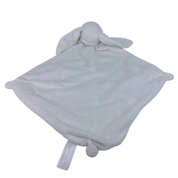 Angel Dear White Sleeping Bunny Rabbit Security Blanket Lovey 13" x 13" - Picture 5 of 11